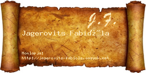 Jagerovits Fabióla névjegykártya